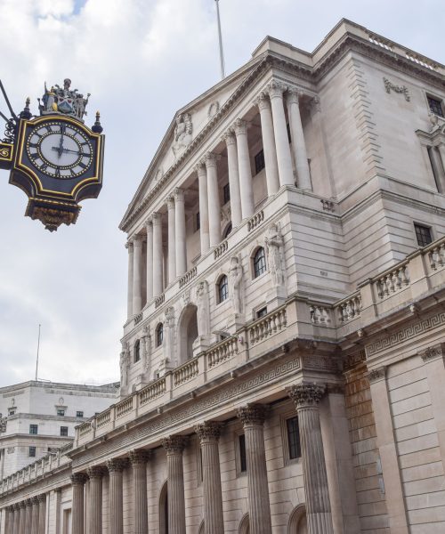 London, United Kingdom - February 21 2021: Bank of England exterior, City of London.